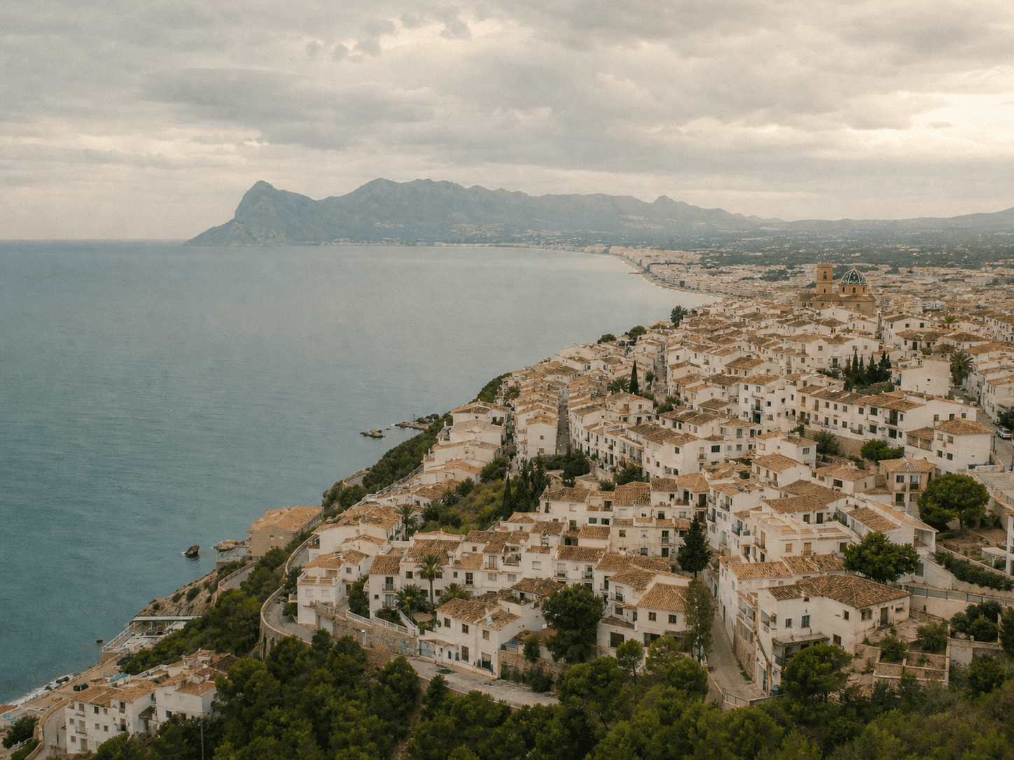 Aerial view of Altea, Costa Blanca, Spain